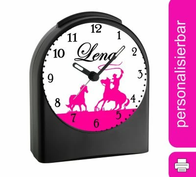 CreaDesign Kinder Funkwecker Personalisiert Mit Namen Cowboy Pferde Atom-/Funkuhr, 12-Stunden-Anzeigeformat, Schlummerfunktion, Nachtlicht, Geräuschlos/Ohne Ticken 1 CreaDesign Kinder Funkwecker Personalisiert Mit Namen Cowboy Pferde Atom-/Funkuhr, 12-Stunden-Anzeigeformat, Schlummerfunktion, Nachtlicht, Geräuschlos/Ohne Ticken