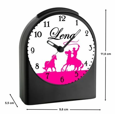 CreaDesign Kinder Funkwecker Personalisiert Mit Namen Cowboy Pferde Atom-/Funkuhr, 12-Stunden-Anzeigeformat, Schlummerfunktion, Nachtlicht, Geräuschlos/Ohne Ticken 3 CreaDesign Kinder Funkwecker Personalisiert Mit Namen Cowboy Pferde Atom-/Funkuhr, 12-Stunden-Anzeigeformat, Schlummerfunktion, Nachtlicht, Geräuschlos/Ohne Ticken – Bild 3