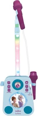 LEXIBOOK Disney Die Eiskönigin Karaokestand Mit Zwei Mikrofonen Und Licht Und S