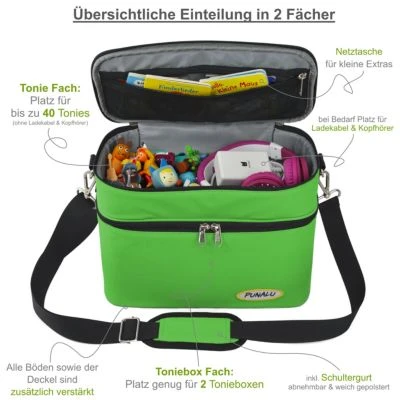 PUNALU Große Tasche Für Toniebox Inkl. Schutzfolie Passend Für Toniebox, Platz Für 68 Tonies, Set Toniebox Tasche + Toniebox Aufkleber 3 PUNALU Große Tasche Für Toniebox Inkl. Schutzfolie Passend Für Toniebox, Platz Für 68 Tonies, Set Toniebox Tasche + Toniebox Aufkleber – Bild 3