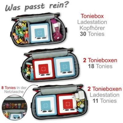 PUNALU Tasche Für Toniebox Inkl. Schutzfolie Passend Für Toniebox, Platz Für 30 Tonies, Ladegerät Und Kopfhörer, Set Toniebox Tasche + Toniebox Aufkleber 4 PUNALU Tasche Für Toniebox Inkl. Schutzfolie Passend Für Toniebox, Platz Für 30 Tonies, Ladegerät Und Kopfhörer, Set Toniebox Tasche + Toniebox Aufkleber – Bild 4